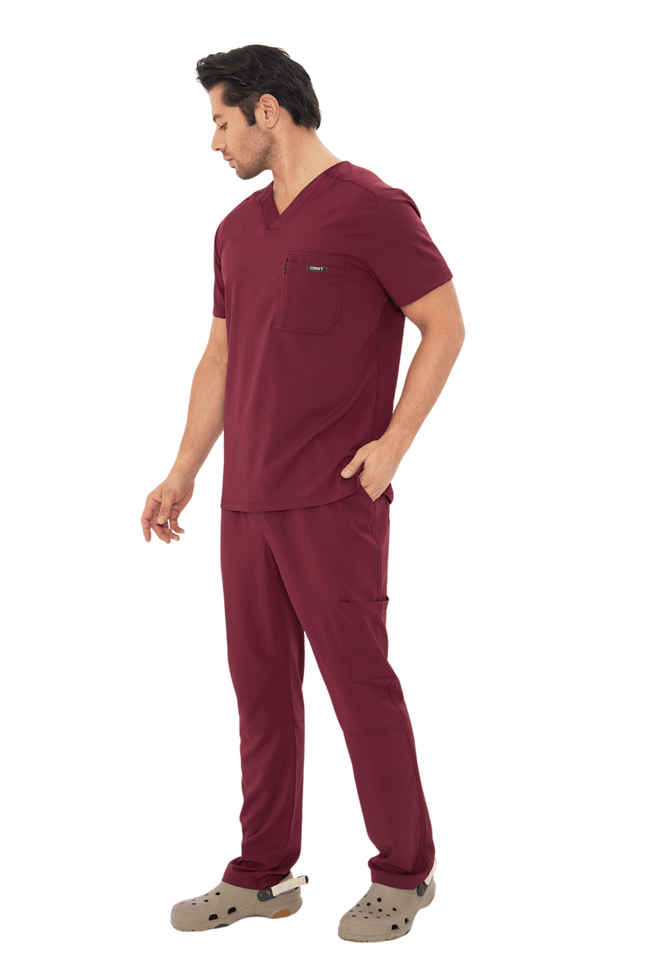 Comfy Master – Rebel Erkek V-Yaka Medikal Üniforma Takım Bordo - UNIFORM MARKET , Comfy Master , uniformmarkt.com