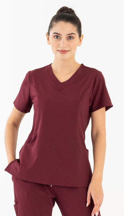 Comfy Master – Lui Bordo Kadın Damla Yaka Medikal Üniforma Tek Üst - UNIFORM MARKET , Comfy Master , uniformmarkt.com