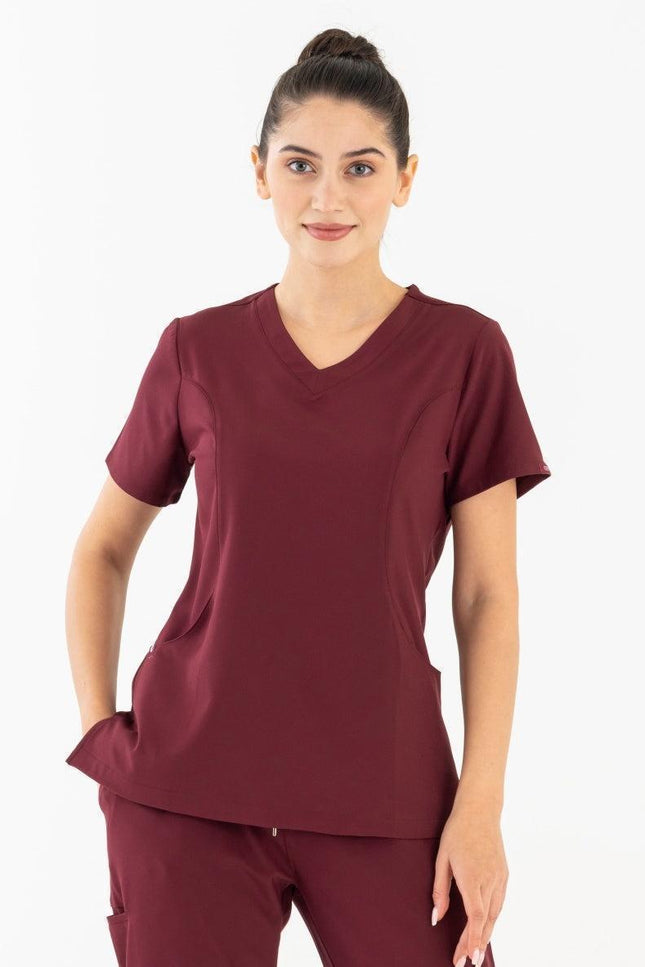 Comfy Master – Lui Bordo Kadın Damla Yaka Medikal Üniforma Tek Üst - UNIFORM MARKET , Comfy Master , uniformmarkt.com