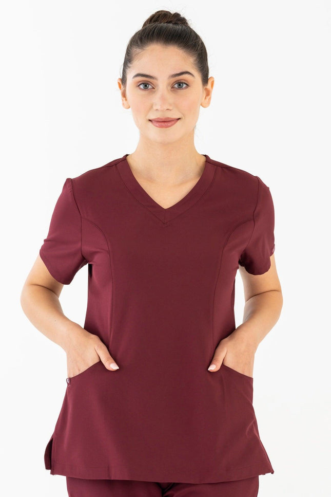 Comfy Master – Lui Bordo Kadın Damla Yaka Medikal Üniforma Tek Üst - UNIFORM MARKET , Comfy Master , uniformmarkt.com