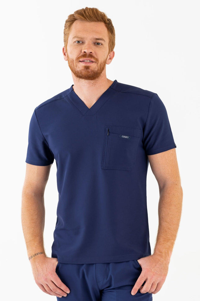 Comfy Master – Rebel Lacivert Erkek V-Yaka Medikal Üniforma Tek Üst - UNIFORM MARKET , Comfy Master , uniformmarkt.com