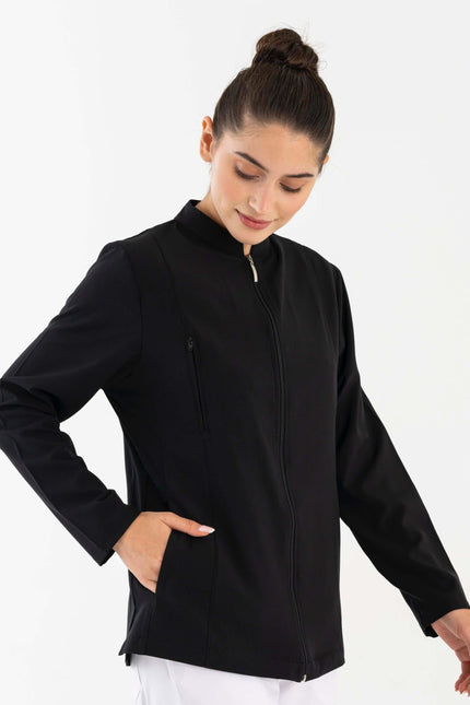 COMFY MASTER AUDREY KADIN MEDİKAL FERMUARLI CEKET - SİYAH - UNIFORM MARKET , Comfy Master , uniformmarkt.com