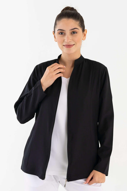 COMFY MASTER AUDREY KADIN MEDİKAL FERMUARLI CEKET - SİYAH - UNIFORM MARKET , Comfy Master , uniformmarkt.com