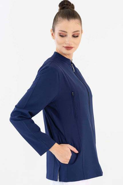 COMFY MASTER AUDREY KADIN MEDİKAL FERMUARLI CEKET - LACİVERT - UNIFORM MARKET , Comfy Master , uniformmarkt.com