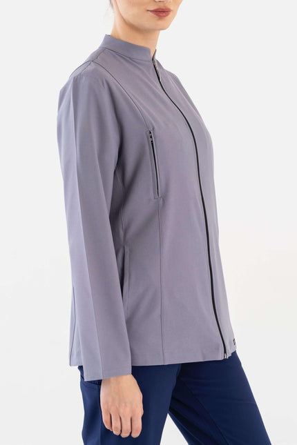 COMFY MASTER AUDREY KADIN MEDİKAL FERMUARLI CEKET - GRİ - UNIFORM MARKET , Comfy Master , uniformmarkt.com