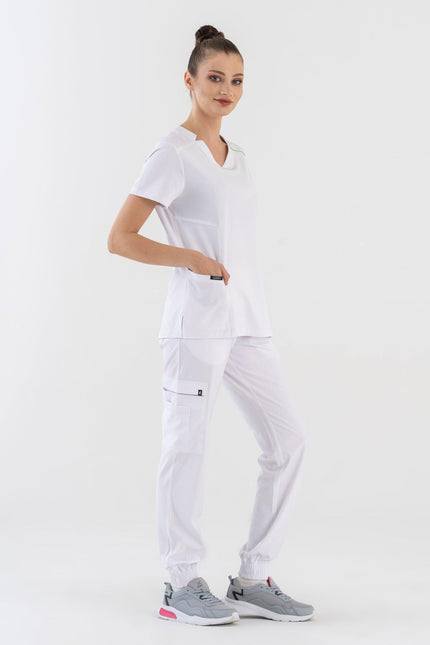 Comfy Master – Sierra Beyaz Kadın Kargo Jogger Medikal Üniforma Tek Alt - UNIFORM MARKET , Comfy Master , uniformmarkt.com