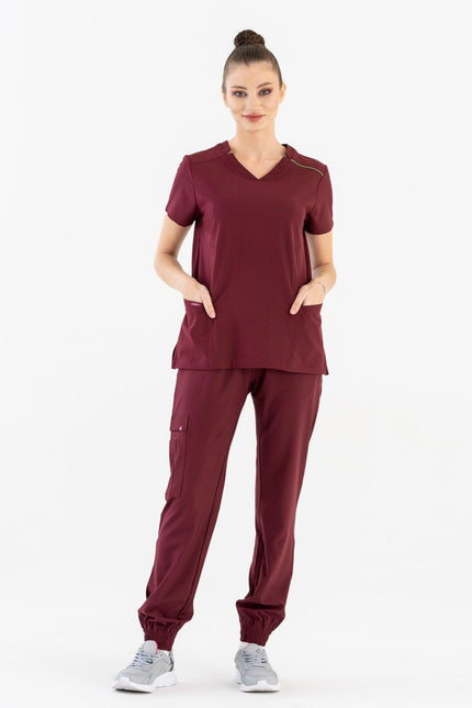 Comfy Master – Sierra Bordo Kadın Kargo Jogger Medikal Üniforma Tek Alt - UNIFORM MARKET , Comfy Master , uniformmarkt.com