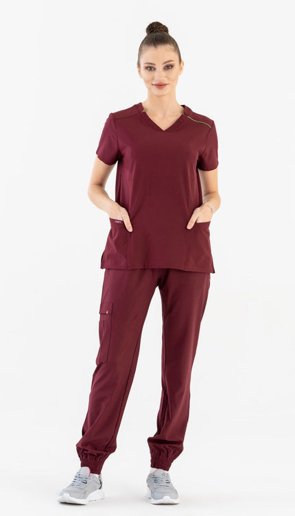 Comfy Master – Sierra Bordo Kadın Kargo Jogger Medikal Üniforma Tek Alt - UNIFORM MARKET , Comfy Master , uniformmarkt.com