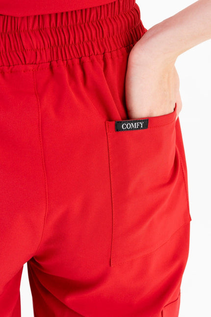 Comfy Master – Sierra Kırmızı Kadın Kargo Jogger Medikal Üniforma Tek Alt - UNIFORM MARKET , Comfy Master , uniformmarkt.com